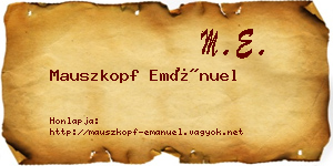 Mauszkopf Emánuel névjegykártya